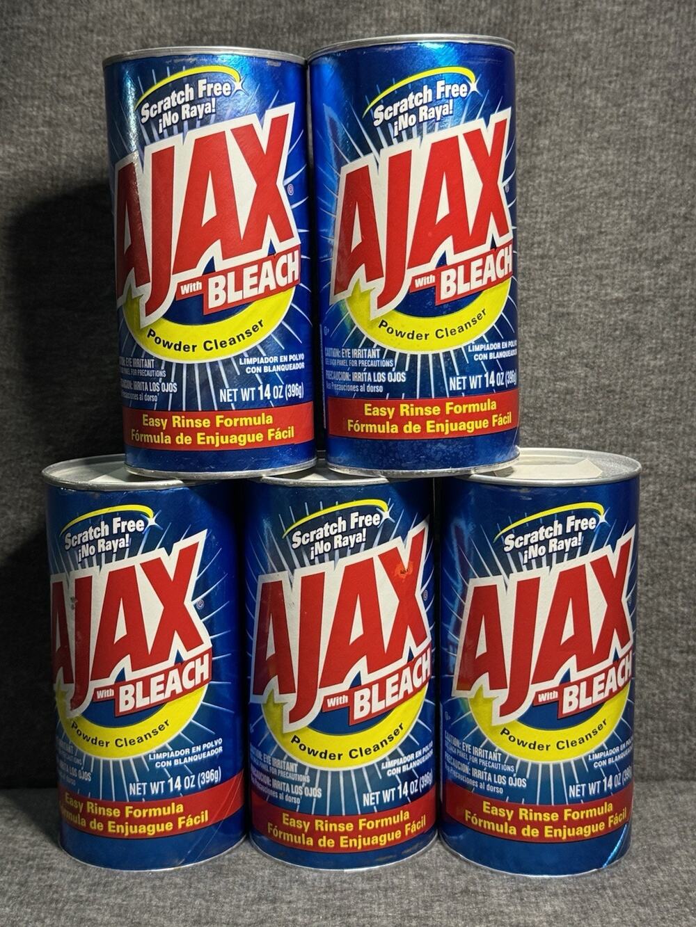 Ajax Powder Cleanser 14 Oz Easy Rinse Scratch Free Stronger than Dirt - Lot of 5